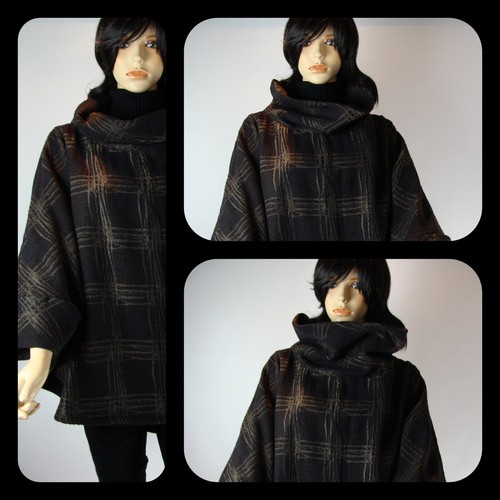 Cape damen kariert mantel - damen,