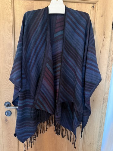 Damen poncho kariert mit - damen,