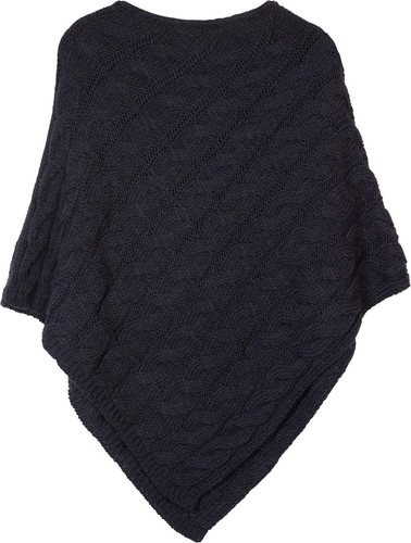 Strick poncho mit zopfmuster - strick,