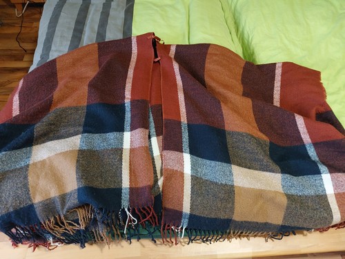 Fransen poncho kariert - poncho,