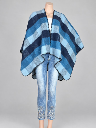Italy poncho cape - italy, blau