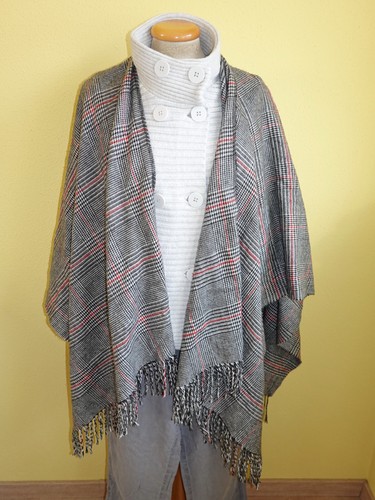 Poncho fabiani rot schwarz - rot,