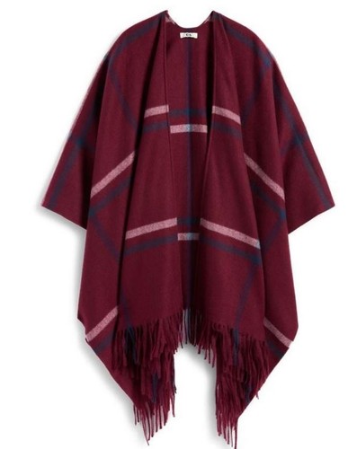 Fransen poncho kariert - -,