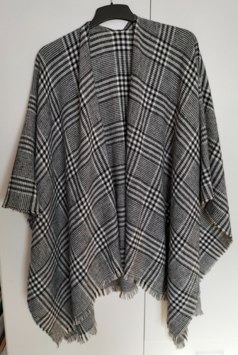 Poncho stola cape kariert - poncho,