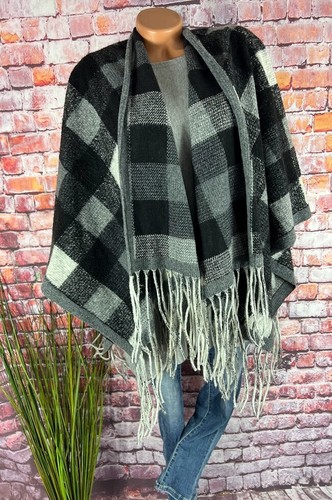 Poncho cape überwurf karo - Überwurf,